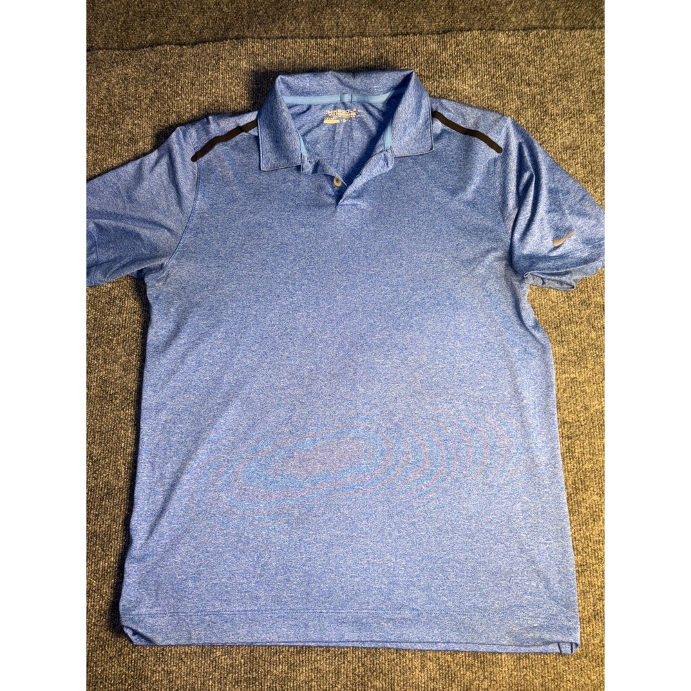 Nike Golf Performance Polo‎ Shirt Mens Medium Blue Dri-Fit Short Sleeve Collared